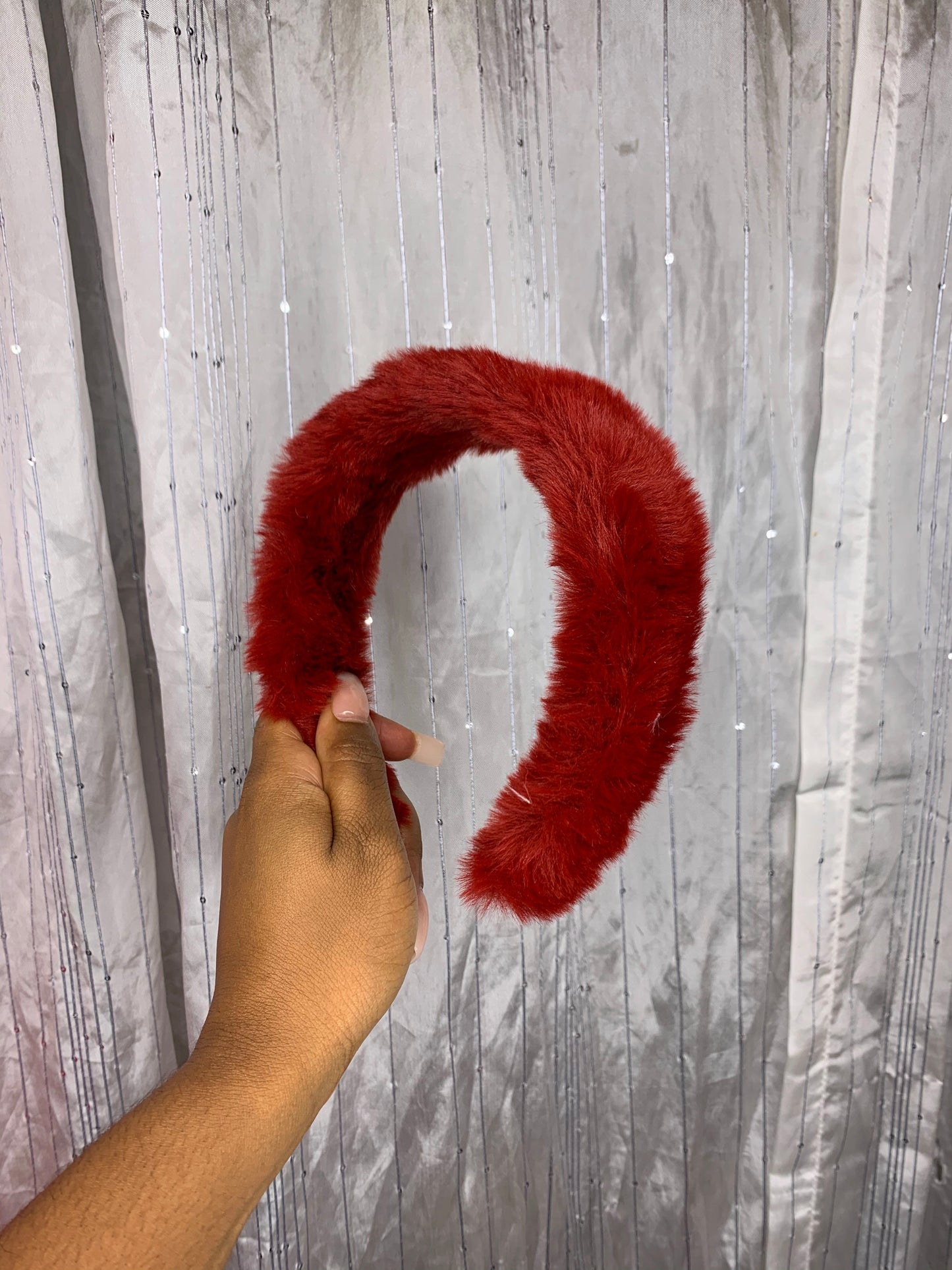 Red Fur Headband