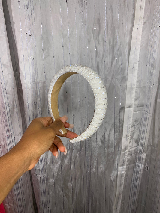 White Jeweled Headband