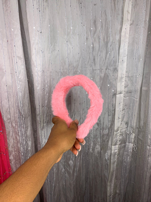 Lux Pink Fur Headband